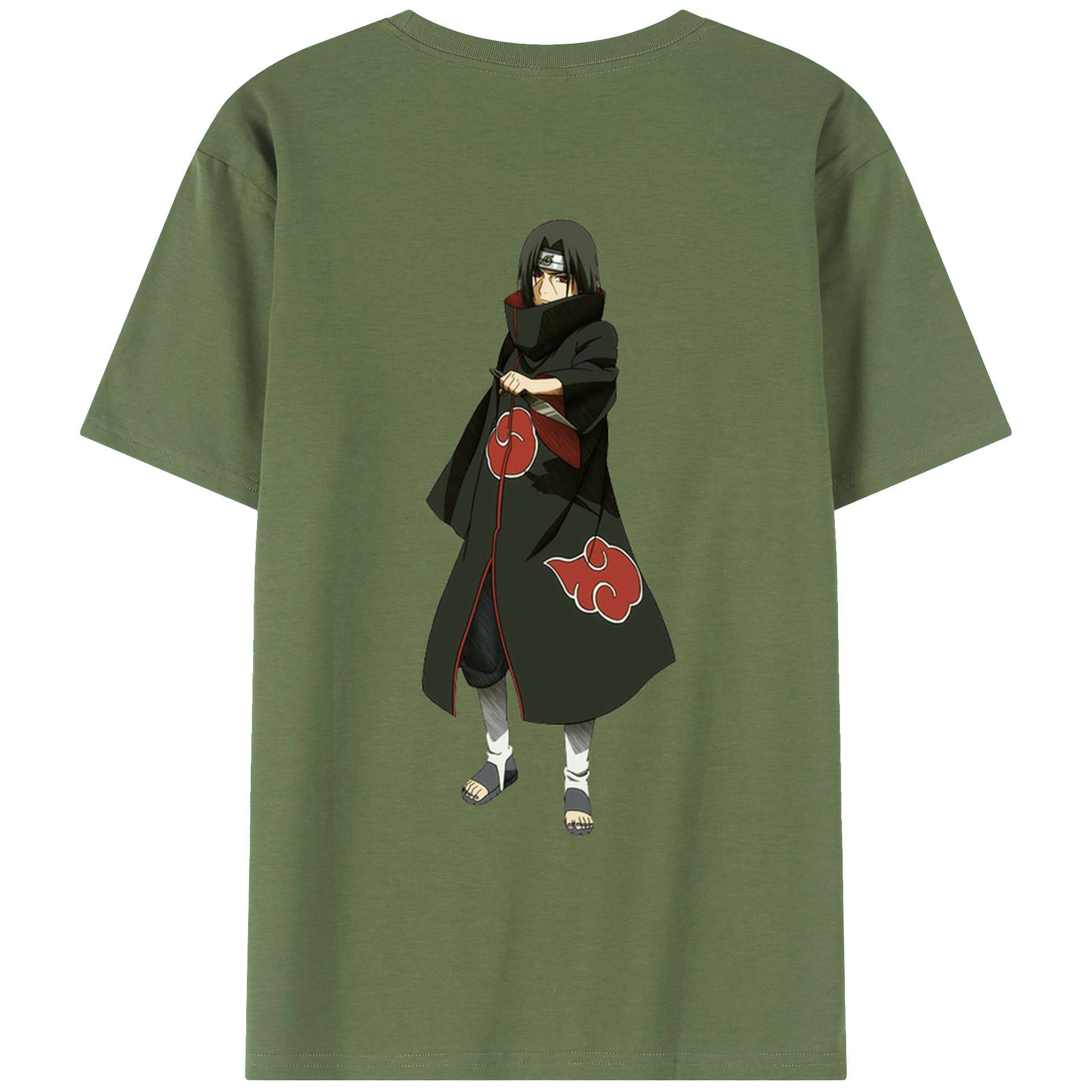 （画像用） NARUTO -ナルト- うちは イタチ Uchiha Itachi 綿100％ メンズ半袖Tシャツ（バックプリント） 通気性